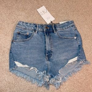 Zara Hi Rise Denim Shorts Size USA 4